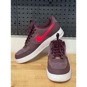 Nike Air Force 1‎ Low Red Plum Canvas Burgundy Sneakers Men's Size 12 Shoes